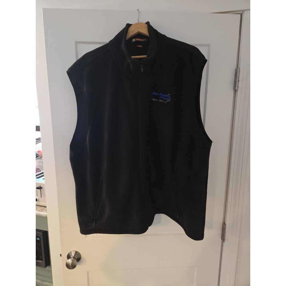 #37 Men’s 3XL Harriton Black Fleece Full Zip “Auto Auctions of Maine” Logo Vest